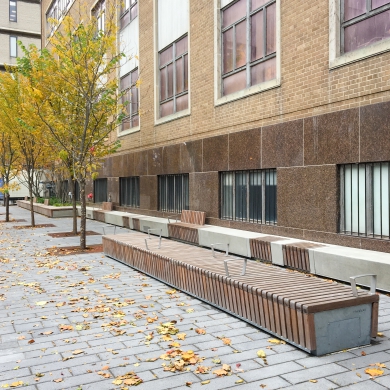 Solid Skirt Block Benches